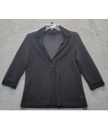 Slinky Brand Cardigan Jacket Mens L Black Diamond Texture 3/4 Sleeve One... - $428.64 MXN