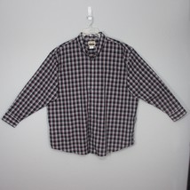 Wrangler Riata Men&#39;s Button Shirt Long Sleeve Shirt Black Red Plaid 4x - £12.16 GBP