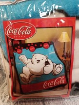 Coca-Cola Polar Bear Waving Cub Throw Blanket 45&quot;X60&quot; - £23.97 GBP