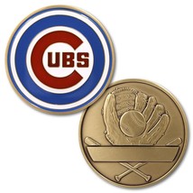 Chicago Cubs Bat And Ball Mlb Baseball 1.75&quot; Engravable Challenge Coin Usa Made - £0.77 GBP