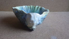 ANTIQUE MAJOLICA PALISSY WARE FIGURAL CLAM MUSSEL SHELL BOWL CIRCA 1880&#39;S - £59.95 GBP