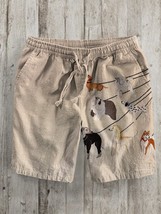 Men&#39;s Dog Walking On A Leash Art Print Casual Shorts - $24.00