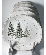 4 Salad Plates POTTERS STUDIO CHRISTMAS Pine Tree HOLIDAY 8” New - $64.92 CAD
