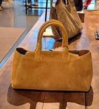 ZARA BNWT 2025. CAMEL YELLOW MINI SPLIT SUEDE CITY BAG. 6490/510/300 - $184.34