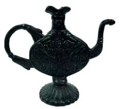 Black Cast Iron Teapot Standing Moroccan Style Kitchen Decor 7.25&quot; Tall ... - $15.88