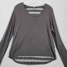 Maurices Womens Shirt Size S Black Chic Sheer Stripe Back Long Sleeve Scoop Neck - £7.86 GBP