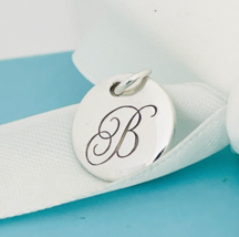 Tiffany Silver Letter B Alphabet Initial Round Circle Notes Charm Pendant - $169.99