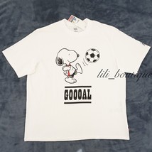 NWT Levi&#39;s x Peanuts Men Oversized Graphic Tee Cotton Goooal Snoopy White Size L - £15.18 GBP