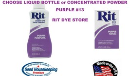 PURPLE #13 RIT Fabric DYE choose Liquid Bottle or Powder Concentrate hip... - $14.19+