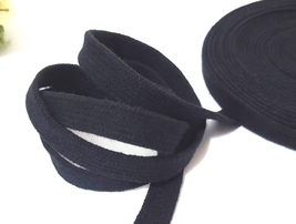 3/8&quot; 10mm wide -5-20yd Black Cotton Flat Tube Tape w/o center string CC13 - £5.50 GBP+