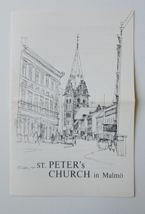 St Peters Church Malmo Sweden Pamphlet History Mass Prayer Communion Hours - $110.90 MXN