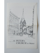 St Peters Church Malmo Sweden Pamphlet History Mass Prayer Communion Hours - $110.00 MXN