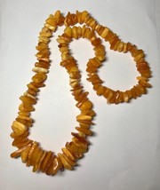 Vintage Butterscotch Baltic Amber Round Nugget Necklace 29&quot; 108g - £664.92 GBP