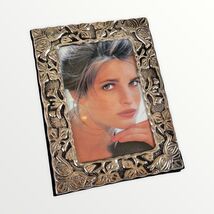 Silverplate Frame Photo Album 100 Pages 4 x 6 Boxed Antique Clover Leaf ... - $14.85