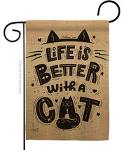 Better With A Cat Garden Flag 13 X18.5 Double-Sided House Banner - £15.63 GBP