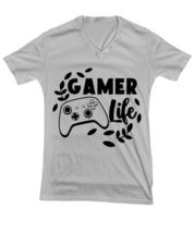 Gamer life , ash Vneck Tee. Model 60077  - £23.96 GBP