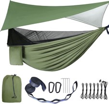 Camping Hammock - Portable Single And Double Nylon Parachute Hammock With Heavy - £56.90 GBP