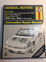 Haynes GM Repair Manual, 1988-95, Lumina Monte Carlo Cutlass Grand Prix ... - £4.42 GBP