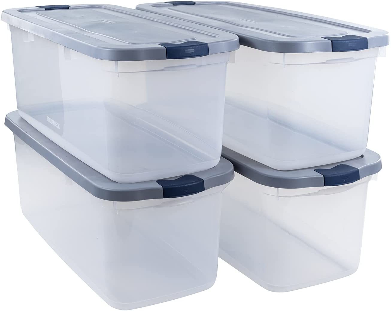 Rubbermaid Roughneck Clear 95 Qt/23.75 Gal Storage Containers, Pack Of 4 With - $176.99