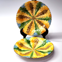 Vintage Mottahedeh England 8½” And 8¼” Handmade Hand, Painted Plates - Set Of 2 - £22.85 GBP