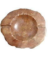 Carved Stone Caramel Travertine Ashtray - $37.53 CAD