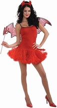FORUM SEXY RED DEVIL SLIP DRESS w/CRINOLINE TUTU &amp; SPARKLES ONE SIZE 66342 - $24.63