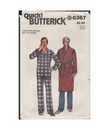 Butterick 6367 Easy Mens Pajamas and Robe Pattern Size XL 46-48 Vtg 1980... - £10.14 GBP