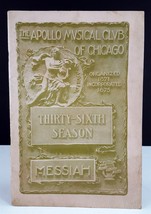 1907 The Apollo Musical Club of Chicago 36th Season The Messiah Program - £5.29 GBP