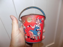 Vintage T Conn Inc Animals Tin Sand Pail - €55,62 EUR