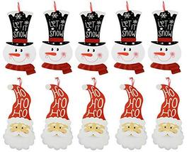 Christmas House Wooden Signs - Sets of 2 (Snowman and Santa (Set of 10)) - £23.25 GBP