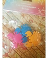3 Crabs Cable Cord Organizer Winder Self Adhesive 3 Blue Pink Orange 1&quot; - $73.11 MXN
