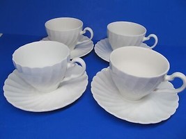 Johnson Brothers Regency Vintage Set Of 4 White Cups With Saucers  - £22.80 GBP