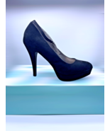 Maurices Chunky Platform Heels Sz 9 Black Ankle Strap Faux Suede Y2K Whi... - $79.69