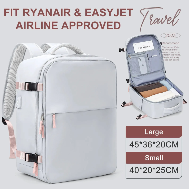 Primary image for Cabin Bag Ryanair 40X20X25 Easyjet 45X36X20 Backpack for Women, Laptop Travel