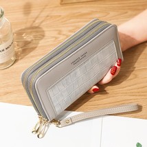 Women Wallet Lady Clutch Leather Plaid Hasp Female Wallets Long Length Card Hold - £50.67 GBP