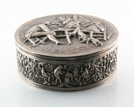 Gorgeous Vintage Fine Silver Dutch Repousse Trinket Box (before 1953) 414.1 g - £2,038.87 GBP