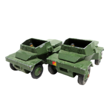 2 Meccano Military Scout Cars No. 673 w/ Drivers England Vtg Dinky Toys - £29.53 GBP