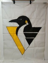 Vintage 1990s NHL Pittsburgh Penguins Garden Yard Flag 40&quot;x28&quot; - £18.18 GBP