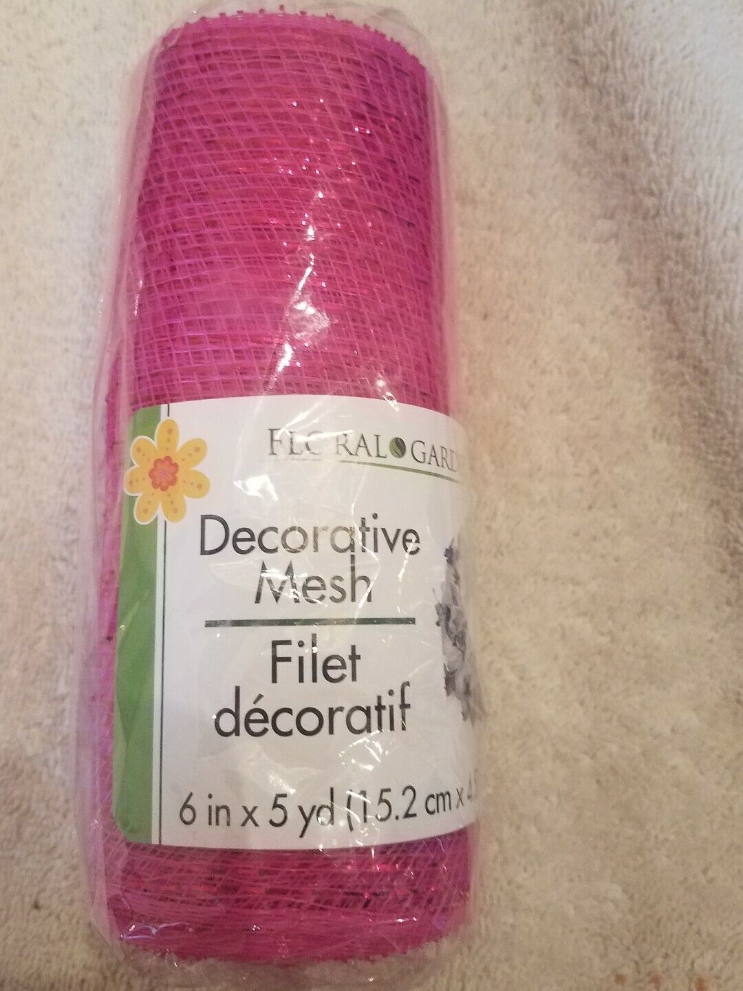 New Deco Mesh Pink 6 in x 5 yds holiday team sports Christmas Spring - $11.83