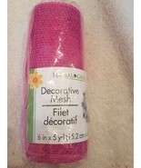 New Deco Mesh Pink 6 in x 5 yds holiday team sports Christmas Spring - $11.83