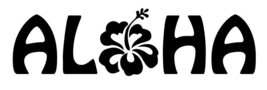 Aloha hibiscus flower vinyl sticker decal Hawaii Hawaiian lei flower Oahu - £3.40 GBP