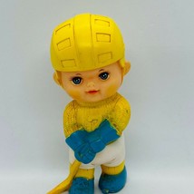 IWAI Industrial Baby Hockey Player Vintage Promo Rubber Squeak Toy Doll - £18.92 GBP