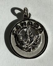 Sterling Silver 925 EJ Canada Maple Leaf Openwork Charm Pendant  - $36.87