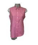 ralph lauren golf pink gingham plaid Western sleeveless button up blouse... - £15.79 GBP