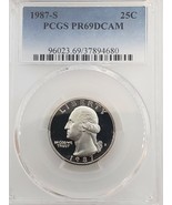 1987-S Washington Quarter Proof PR69DCAM Coin - £5.55 GBP