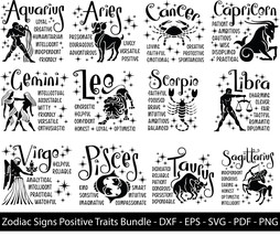 Zodiac Signs Positive Traits Bundle, Aquarius, Aries, Cancer, Capricorn, Gemini, - £4.02 GBP