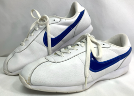 Womens  Nike Stamina Cheer Leather White Blue Swoosh Logo Shoes Sneaker ... - $22.49