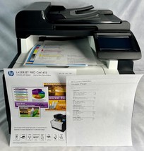 Hp Laserjet Pro CM1415FNW Color Laser Printer Pg: 14k Pages, Tested Includes Ink - $135.23