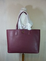 NWT Tory Burch Deep Berry/Tea Stain Pebbled Leather Perry Tote $395 - £312.42 GBP
