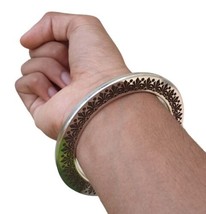 Stainless Steel Kara Floral Gurmukhi Karha Punjabi Kada Sikh Singh Bangle Y6 - £36.59 GBP